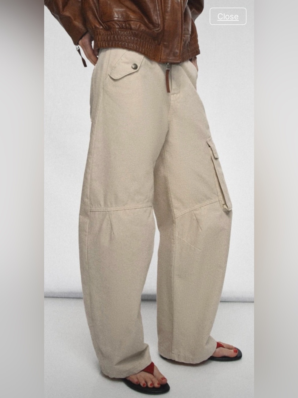 Zara ZW Collection women’s barrel cargo pants - Picture 2 of 12